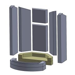 Bodenstein hinten 353x138x75mm passend für Spartherm S B ** (Vermiculite)