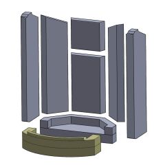 Bodenstein vorne 353x150x88mm passend für Spartherm S B ** (Vermiculite)