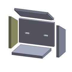 Wandstein links/rechts 390x215x30mm (Schamotte) passend für Max Blank KO2S **