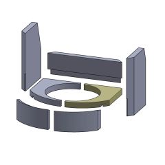 Bodenstein rechts 245x171x25mm (Vermiculite) passend für HWAM 30 A **