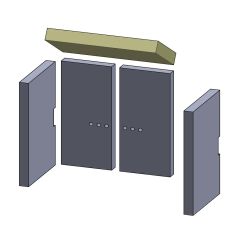 Heizgasumlenkplatte 360x180x40mm (Schamotte) passend für Wamsler Jena **