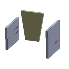 Rückwandstein 410x335x30mm (Schamotte) passend für Wamsler K134 FA A **