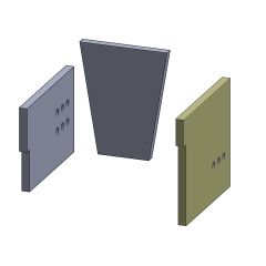 Wandstein rechts 470x403x30mm (Schamotte) passend für Wamsler K134 FA A **