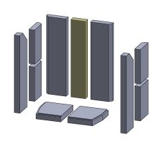 Rückwandstein mitte 545x103x40mm (Schamotte) passend für Leda Lava **