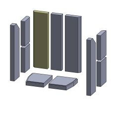 Rückwandstein links/rechts 545x147x40mm (Schamotte) passend für Leda Lava **