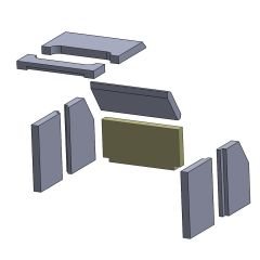 Rückwandstein unten 320x160x30mm (Schamotte) passend für Wamsler W1 **