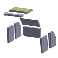 Heizgasumlenkplatte hinten 320x208x30mm (Schamotte) passend für Wamsler W1 **