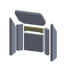 Rückwandstein oben 230x54x25mm (Vermiculite) passend für Elite **