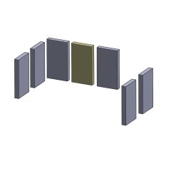 Rückwandstein mitte links/rechts 225x125x25mm (Schamotte) passend für Austroflamm **