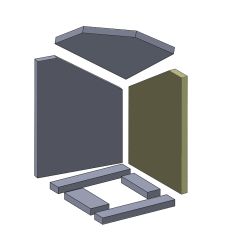 Wandstein rechts 537 x 396 x 30 mm (Schamotte) passend für Attika Quadro **