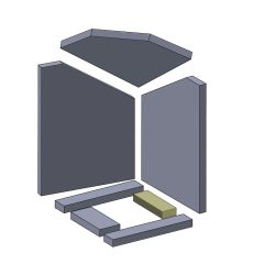 Bodenstein hinten 204 x 64 x 30 mm (Schamotte) passend für Attika Quadro **
