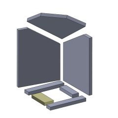 Bodenstein vorne 204 x 93 x 30 mm (Schamotte) passend für Attika Quadro **