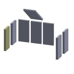 Wandstein vorne/hinten links/rechts 310x150x25mm (Schamotte) passend für Austroflamm Comet 2 **