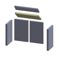 Heizgasumlenkplatte hinten 386x170x20mm (Vermiculite) Feuerraumauskleidung, passend für Austroflamm Esprit ** Kamine