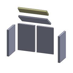 Heizgasumlenkplatte vorne 386x100x20mm (Vermiculite), passend für Austroflamm Esprit ** Kamine