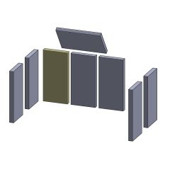 Rückwandstein mitte links/rechts 308x148x25mm (Schamotte) passend für Austroflamm **