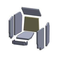 Rückwandstein 230x205x25mm (Schamotte) passend für Austroflamm G1 **