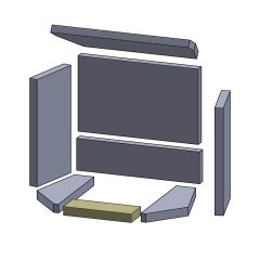 Bodenstein vorne 270x75x30mm (Schamotte) passend für Attika Vista**