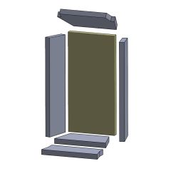 Rückwandstein 497 x 240 x 25 mm (Vermiculite) passend für Attika **