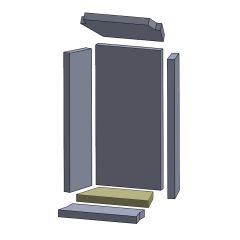 Bodenstein hinten 267 x 130 x 25 mm (Vermiculite), passend für Attika **