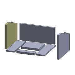 Wandstein links 360 x 309 x 25 mm (Vermiculite) passend für Aduro **