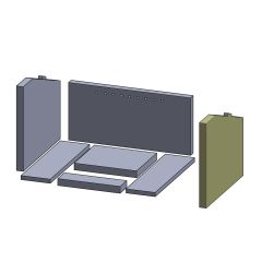 Wandstein rechts 360 x 309 x 25 mm (Vermiculite) passend für Aduro **