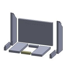 Bodenstein hinten/vorne 117 x 34 x 25 mm (Vermiculite) passend für Aduro 7 **