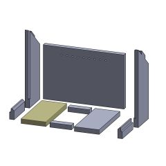 Bodenstein links/rechts 300 x 135 x 25 mm (Vermiculite) passend für Aduro 7 **