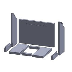 Feuerraumauskleidung 9-teilig (Vermiculite), passend für Aduro 7 **