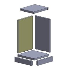 Wandstein links 446 x 278 x 20 mm (Vermiculite) passend für Attika **