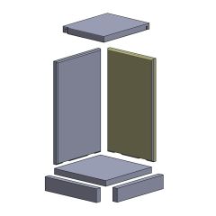 Wandstein rechts 446 x 257 x 20 mm (Vermiculite) passend für Attika **