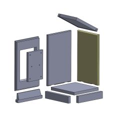 Wandstein rechts 446 x 257 x 20 mm (Vermiculite) passend für Attika **