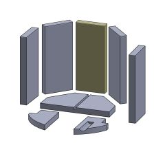 Rückwandstein 315 x 135 x 30 mm (Vermiculite) passend für Rais 86 **