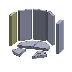 Wandstein vorne/hinten links/rechts 315 x 135 x 30 mm passend für Rais 86 **