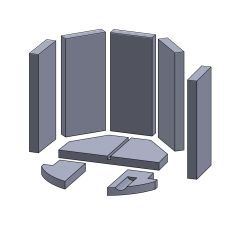 Feuerraumauskleidung 8-teilig passend für Rais 86 ** (Vermiculite)