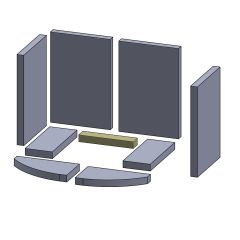 Bodenstein hinten 200x40x25mm passend für Eurimex ** (Vermiculite)