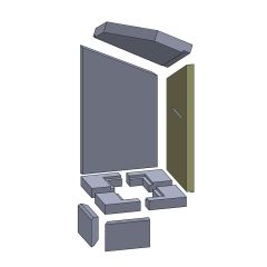 Rückwandstein rechts 540 x 275 x 30 mm (Vermiculite) passend für Cera Blackline 3 **