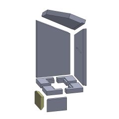 Bodenstein/Vorderstein links 185 x 120 x 40 mm (Vermiculite) passend für Cera Blackline 3 **