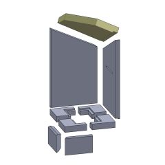 Heizgasumlenkplatte 420 x 367 x 45 mm (Vermiculite) passend für Cera Blackline 3 **