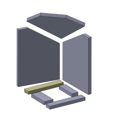 Bodenstein hinten 364 x 64 x 30 mm (Schamotte) passend für Attika Quadro **