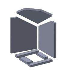 Feuerraumauskleidung 7-teilig passend für Attika Quadro ** (Schamotte)