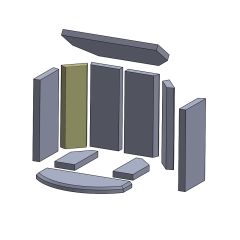 Wandstein hinten links/rechts 345 x 110 x 30 mm (Schamotte) passend für Attika **