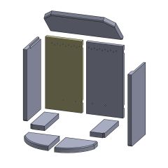 Rückwandstein links 390 x 200 x 20 mm (Vermiculite) passend für Attika Bando C **