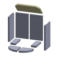 Heizgasumlenkplatte 387 x 206 x 25 mm (Vermiculite) passend für Attika Bando C **