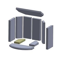 Bodenstein links/rechts 205 x 91 x 25 mm (Schamotte) passend für Attika **