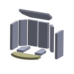 Bodenstein vorne 394 x 165 x 25 mm (Schamotte) passend für Attika **