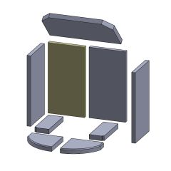 Rückwandstein links/rechts 380 x 198 x 20 mm (Vermiculite) passend für Attika **