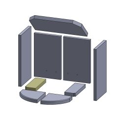 Bodenstein links/rechts 204 x 79 x 25 mm (Schamotte) passend für Attika **