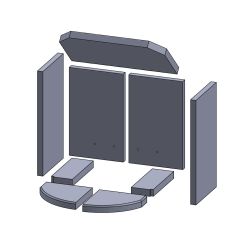 Feuerraumauskleidung 9-teilig passend für Attika ** (Schamotte/Vermiculite)