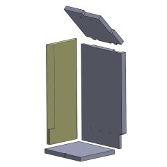 Wandstein 590 x 230 x 25 mm (Vermiculite) passend für Attika Q 20 **